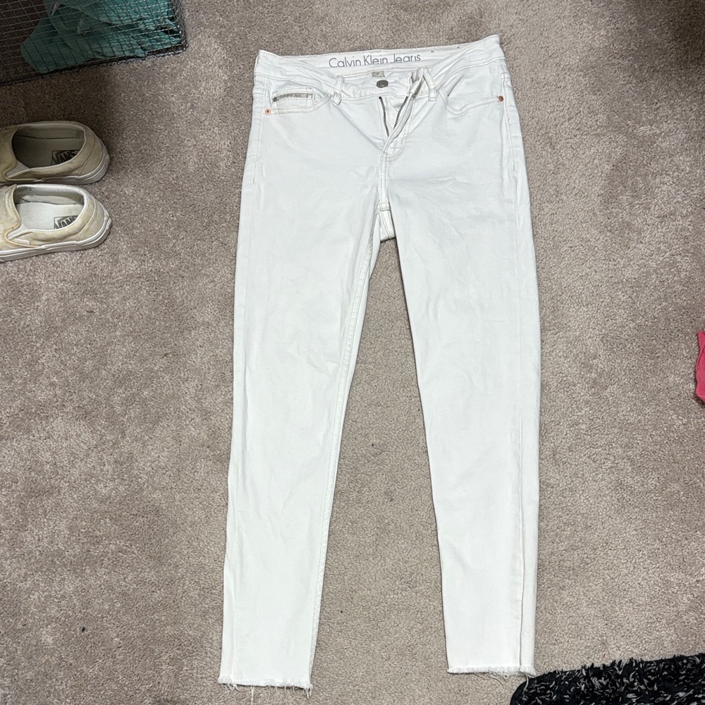 Calvin Klein Women's Crisp White Ankle Skinny Jeans